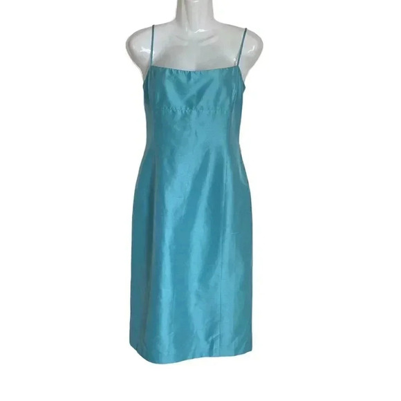 Laundry teal silk dress sz  12 Pet - Picture 1 of 5